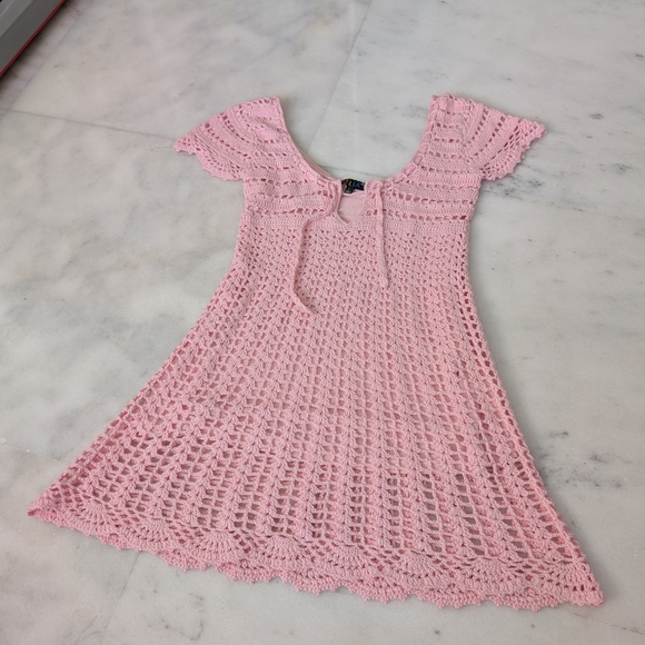 dELiA*s Light Pink Crochet Kids Dress - Picture 1 of 3